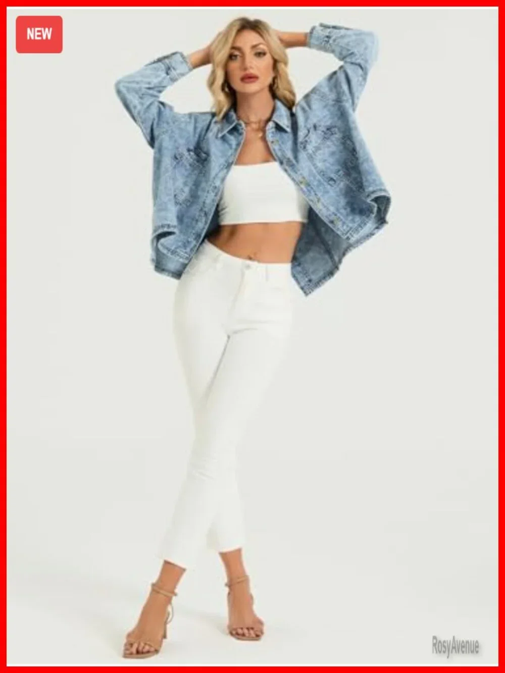 Oversized Denim Jacket Women Batwing Sleeve Cropped Shacket Lightweight Cardigan
